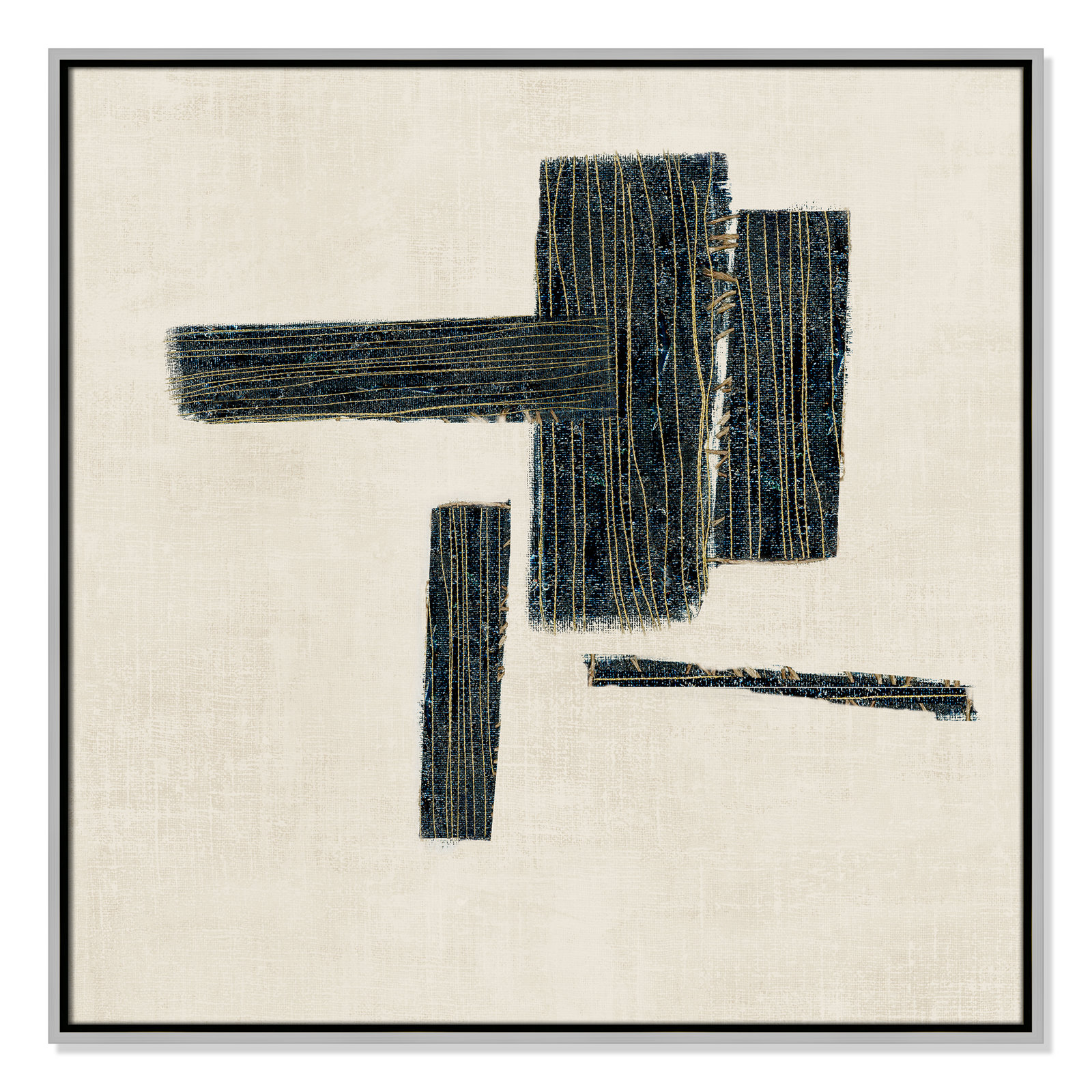 Stiched II Print by , 31.5" H x 31.5" W, Silver