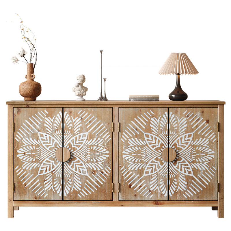 Armoire d'appoint 60 "en bois avec 4 portes 60"