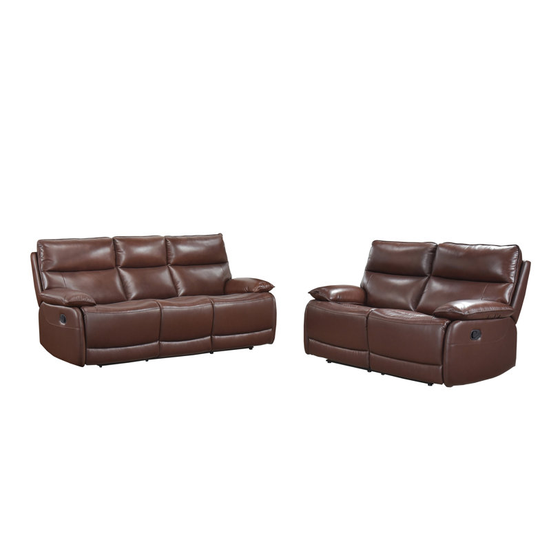 Ensemble 2 pièces: canapé inclinable et causeuse, Brown 2-piece Set