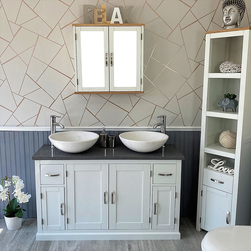 Buskirk 1230mm Bathroom Vanity with Vessel Stone Basin