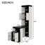 Lit escamotable double avec bureau, tablettes et armoires de rangement, noir et blanc