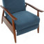 Fauteuil inclinable avec accoudoirs en bois et tissu performance - denim-1893303890