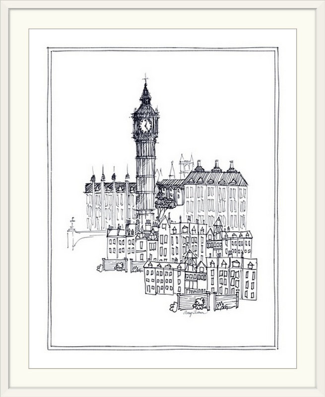 «Big Ben», reproduction d'art de Kiralynn, H 38 po x l 32 po x P 1 po, Cadre blanc