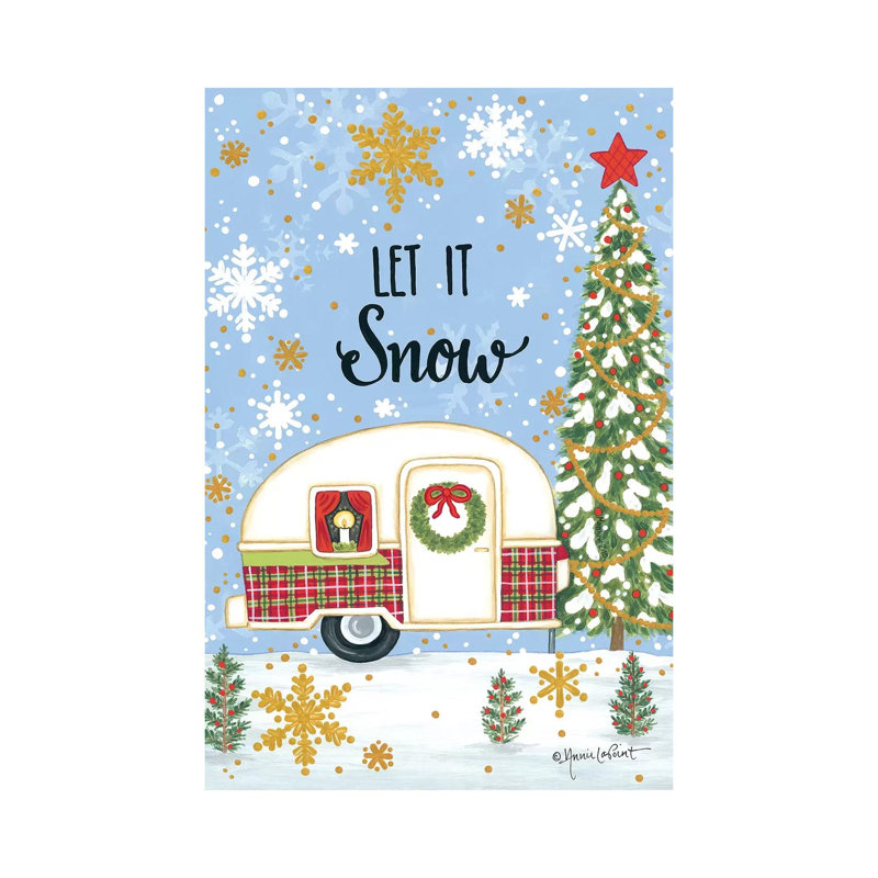 Let It Snow Camper by Annie LaPoint - Wrapped Canvas Painting, 20.32 cm H x 30.48 cm W