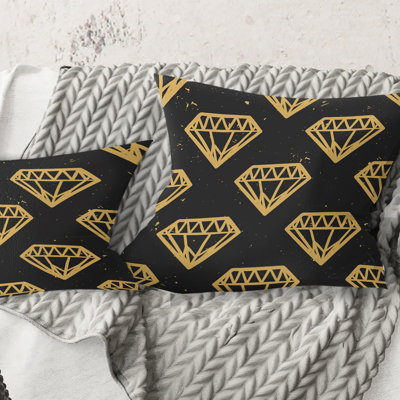Coussin Vintage Vintage Golden Diamonds - Mid-Century