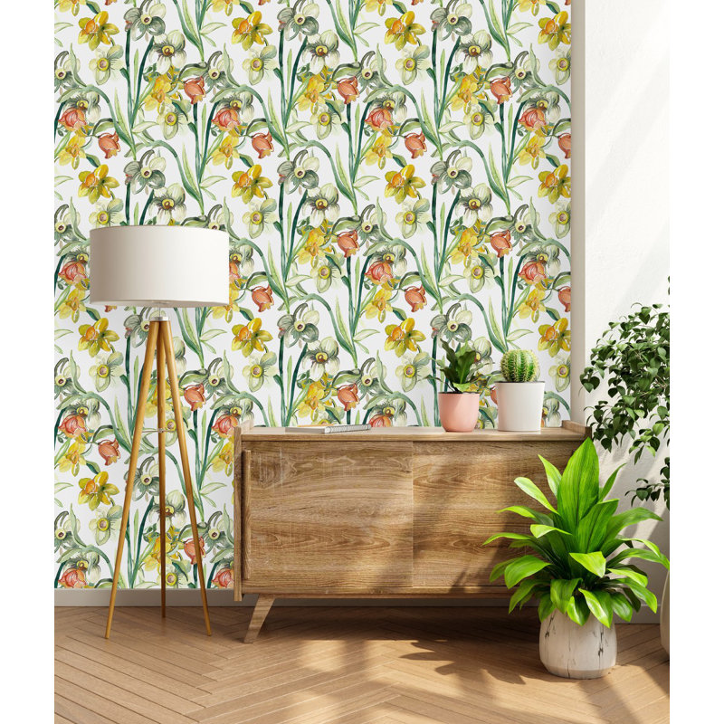 Narcissus Wallpaper Floral Tile