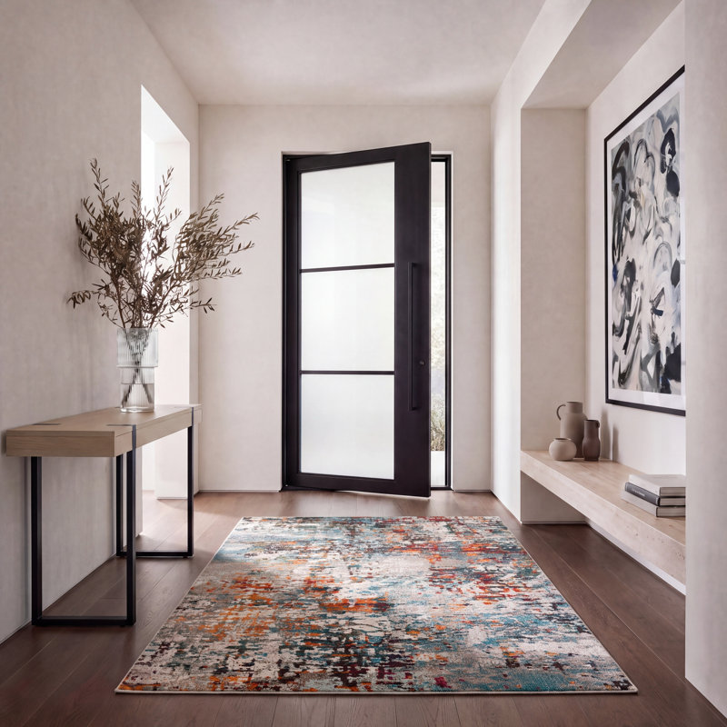 Tapis gris / bleu Gammage, Rectangle 5 pi 3 po x 7 pi 6 po, Grey/Blue