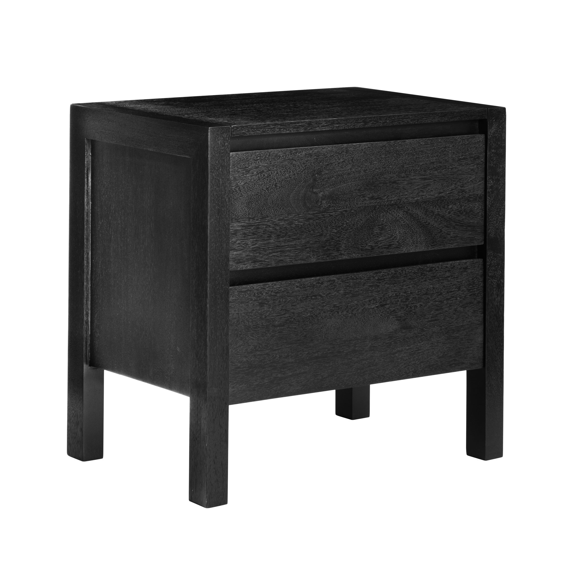 Stills 2 - Drawer Solid Wood 22" Nightstand, Black