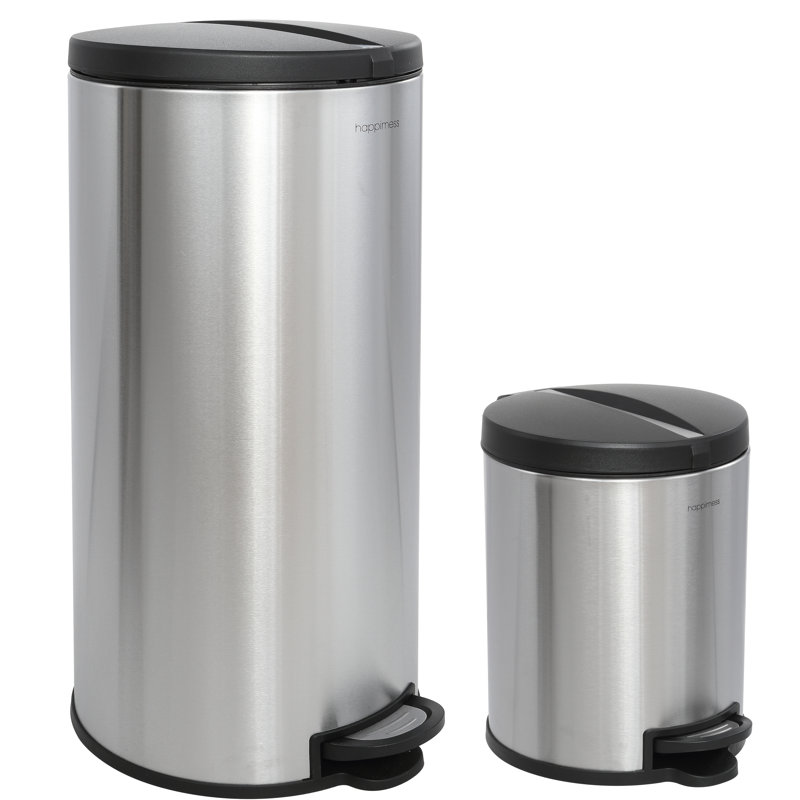 Poubelle à pédale en acier inoxydable 8 gallons Oscar, Argent