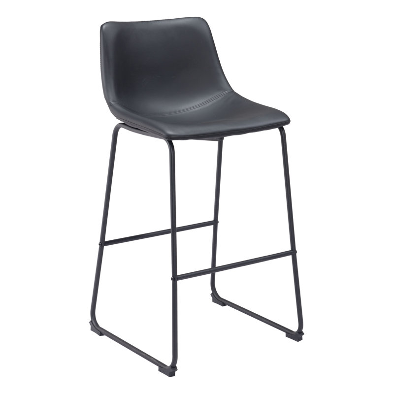 Ensemble de 2 tabourets de comptoir Jabar, Noir, Tabouret de bar (siège d'une hauteur de 28,50 po)