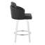 Tabouret de bar à hauteur fixe avec pivot en bois blanc et similicuir noir avec repose-pieds rond chromé - ensemble de 2