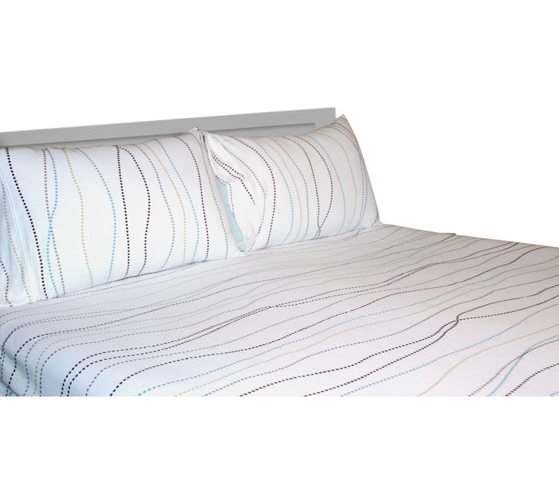 Flannel Polka Dots Sheet Set, Queen Sheet Set with 2 Pillowcases