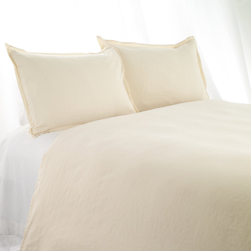 Stone wash Linen Cotton Duvet Cover, Queen, Salmon