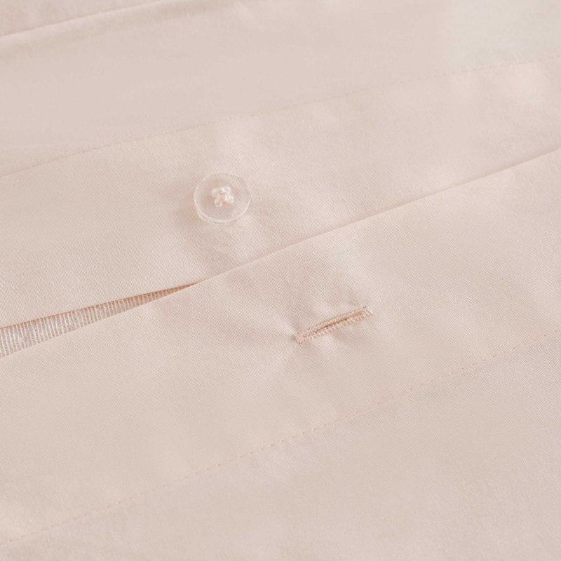 Martha Stewart Signature Scallop Solid Reversible Duvet Cover Set, Pink, Queen Duvet Cover + 2 Standard Shams