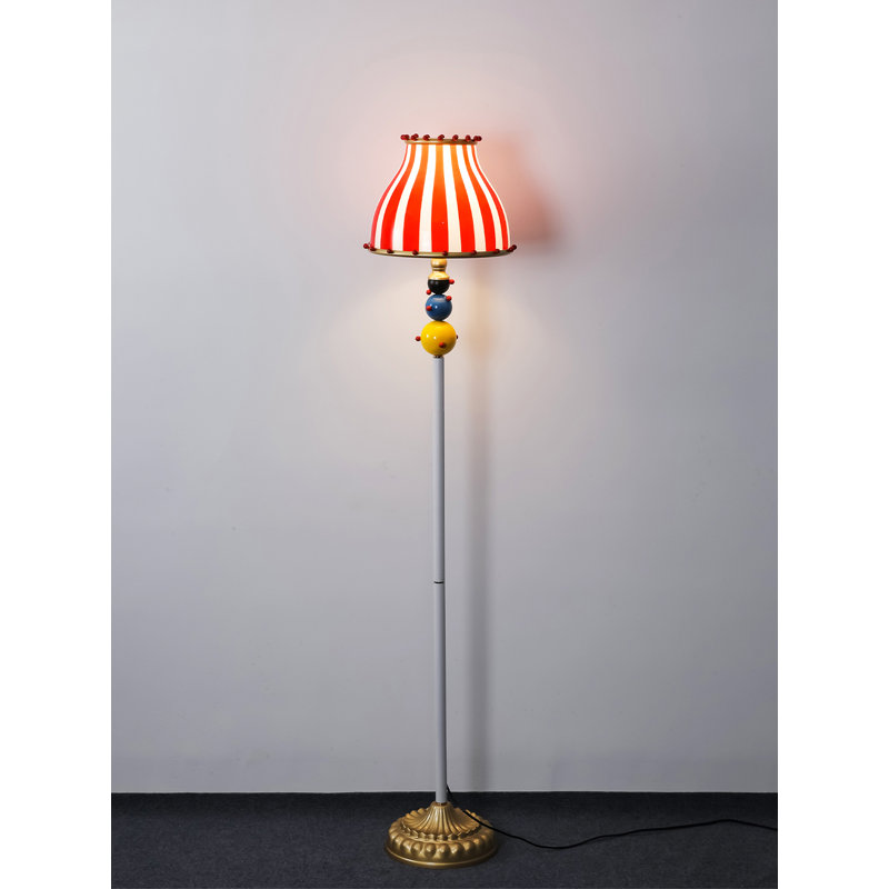 Minimalist Modern Wrought Iron & Glass Floor Lamp