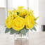Arrangement de pivoines artificielles dans un vase avec de l'eau artificielle (jaune)-2044151686