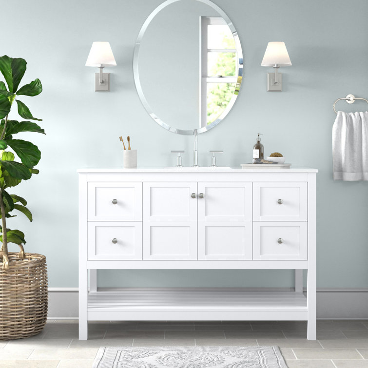 Krish 48'' Single Bathroom Vanity with Engineered Marble Top
