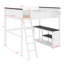 Grand lit mezzanine avec bureau, tablette et port USB