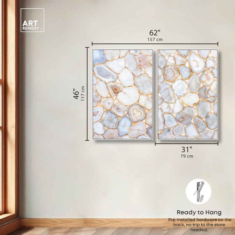 Impression sur toile Luxe Harmony , H 46 po x l 31 po, Impression dans un cadre flottant sans passe-parto, Blanc