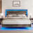 Keynen Farmhouse Floating Bed Frame with LED Light and Headboard-1230101490-1230101491