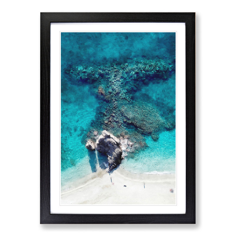 Above Monterosso Al Mare in Cinque Terre Italy - Picture Frame Graphic Art, 48cm H x 36cm W x 2cm D, Black Framed