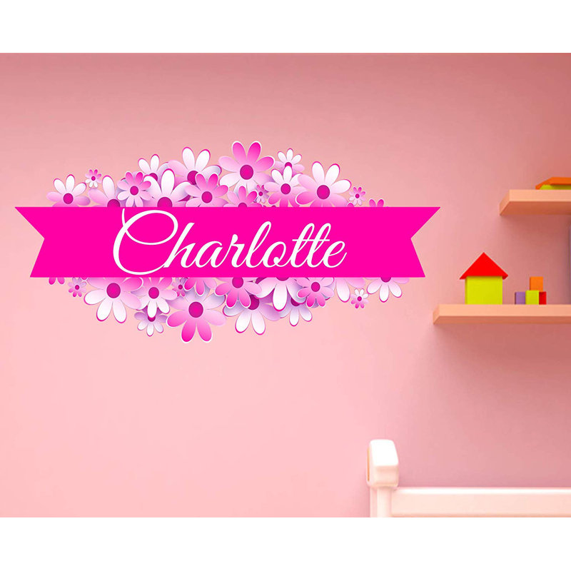 Adhésif décoratif personnalisé Berube, H 25 po x l 50 po, Rose vif, Oui