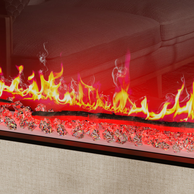 40-Inch Recessed Electric Fireplace Heater With Multicolor Flame & Remote Control