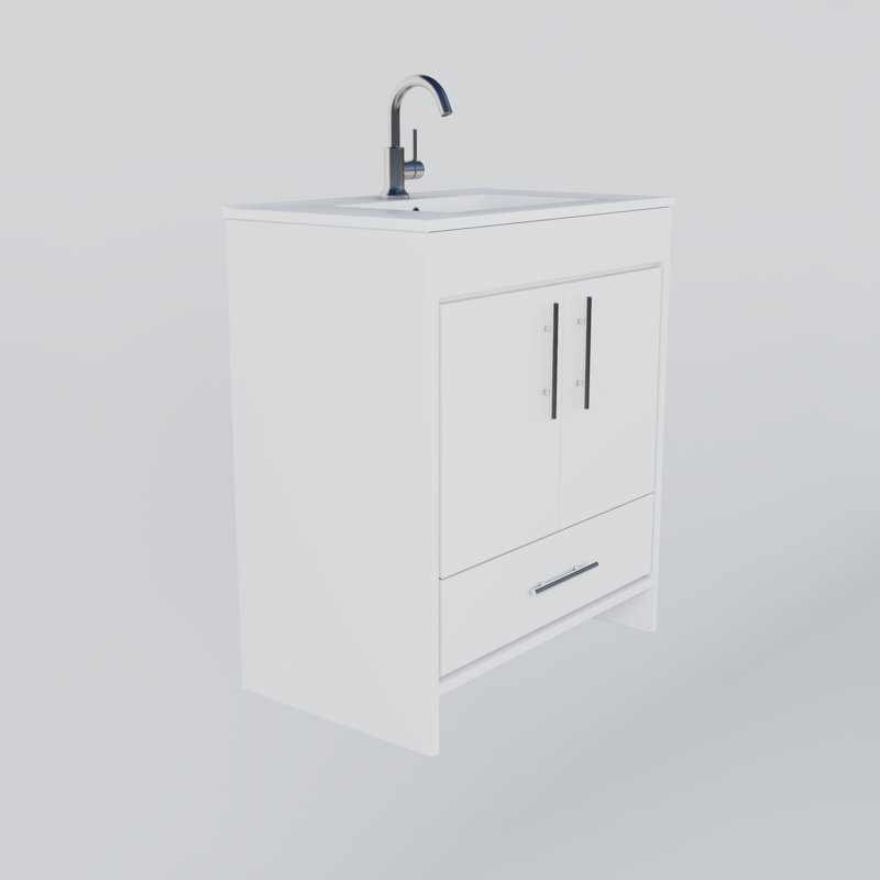 Ensemble de meuble-lavabo simple 30 po Sallisaw, Blanc