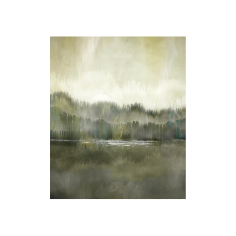 «Deep Forest Reflection» par Sofia Fox - peinture sur toile tendue, H 60 po x l 50 po x P 1,5 po, Image au pinceau gel
