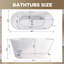 59" Acrylic Freestanding Bathtub, Stand Alone Soaking Tub, Glossy White Acrylic, Toe-Tap Chrome Drain, Cupc Certified