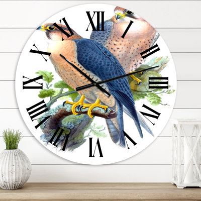 Vintage Birds II - Horloge murale traditionnelle