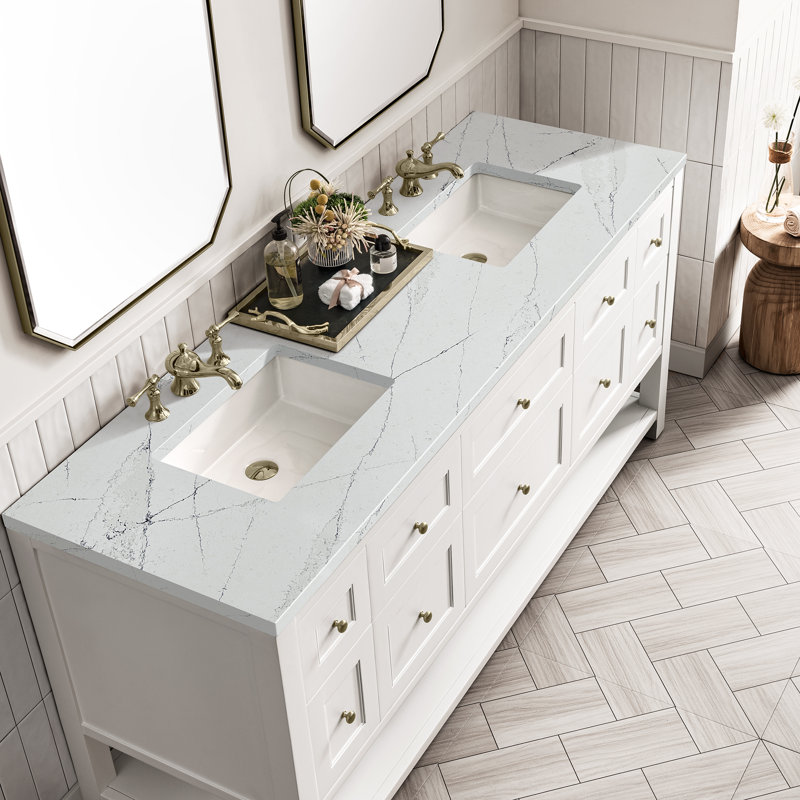 Breckenridge 72'' W Double Vanity, Ethereal Noctis, Bright White