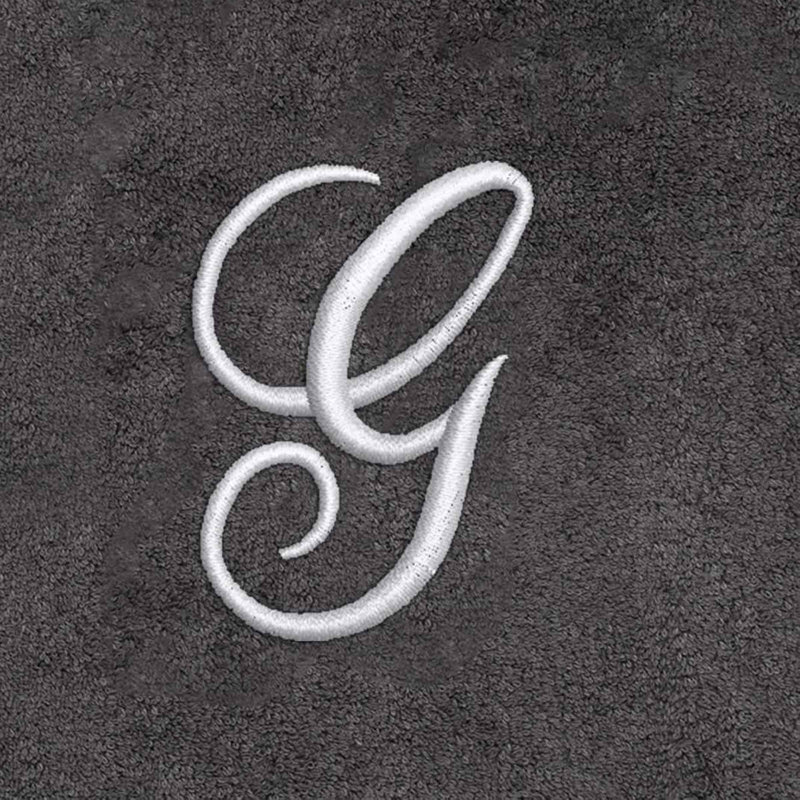 Winston Porter Granite/Silver Script Monogram Bath Towel Letter G