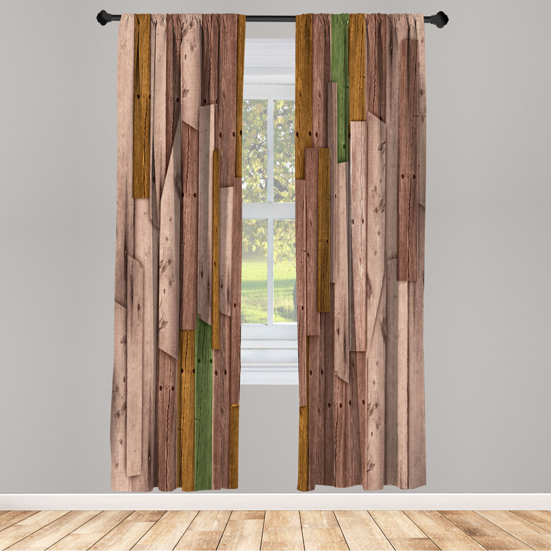 Semi Sheer Curtain Pair, 28" W x 84" L, Cocoa