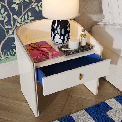 55.6cm W Acacia,MDF Bedside Table