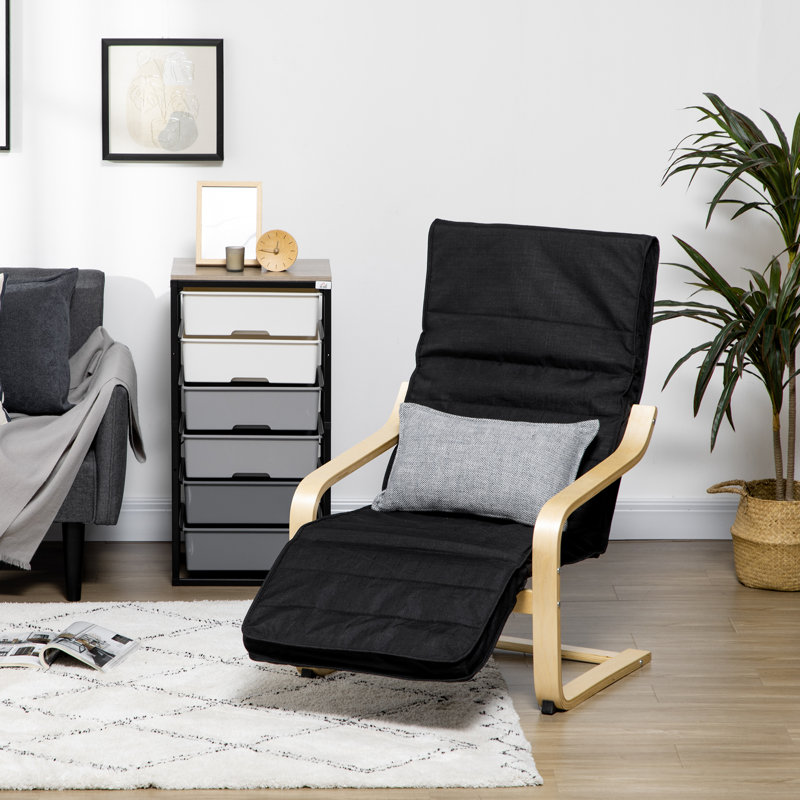 Upholstered Armchair, Black