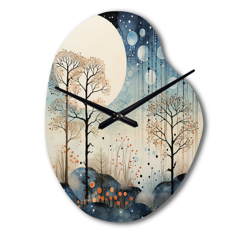 Art japonais japonais, sérénité zen serein, minimalisme paysage III - horloge murale asymétrique en métal, impression unique