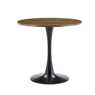 Table de salle à manger ronde 31,5 "en fausse noyer tulipe