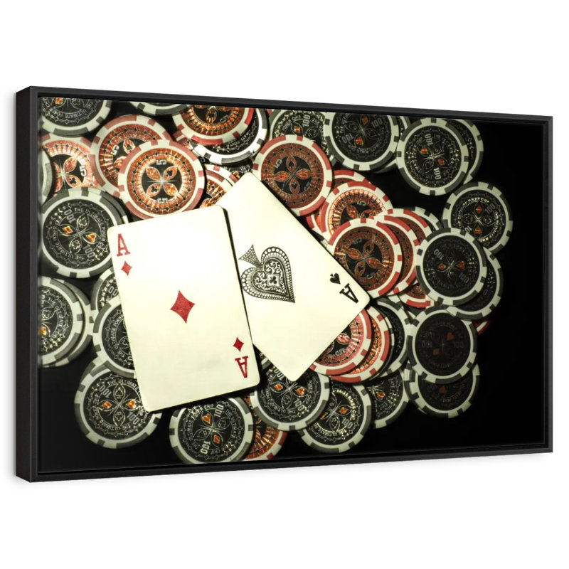 Poker Ace High, Floating Frame Black, 43" X 29"