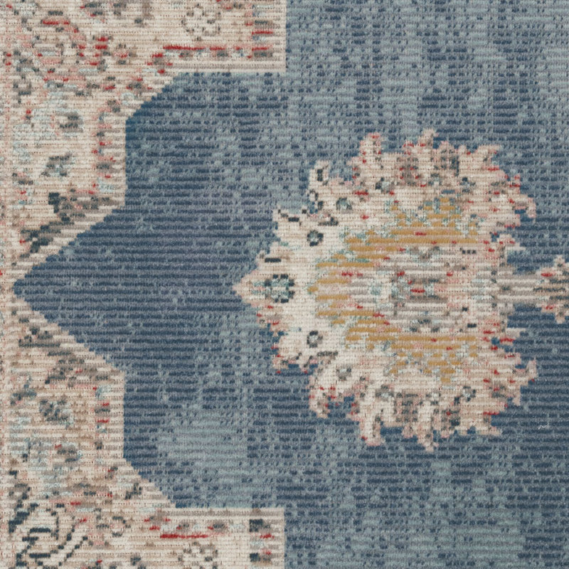 Uguna Constant Balcony Terrace with Oriental Look Power Loom Blue/Beige/Pink Indoor/Outdoor Rug, Rectangle 140 x 200cm