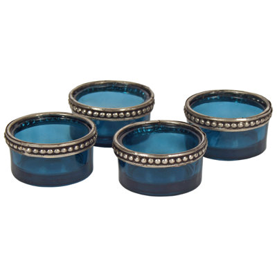 4 Piece Glass Tabletop Tealight Holder Set