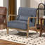 Chaise d'appoint moderne en velours côtelé moelleux et profil bas-1066574231