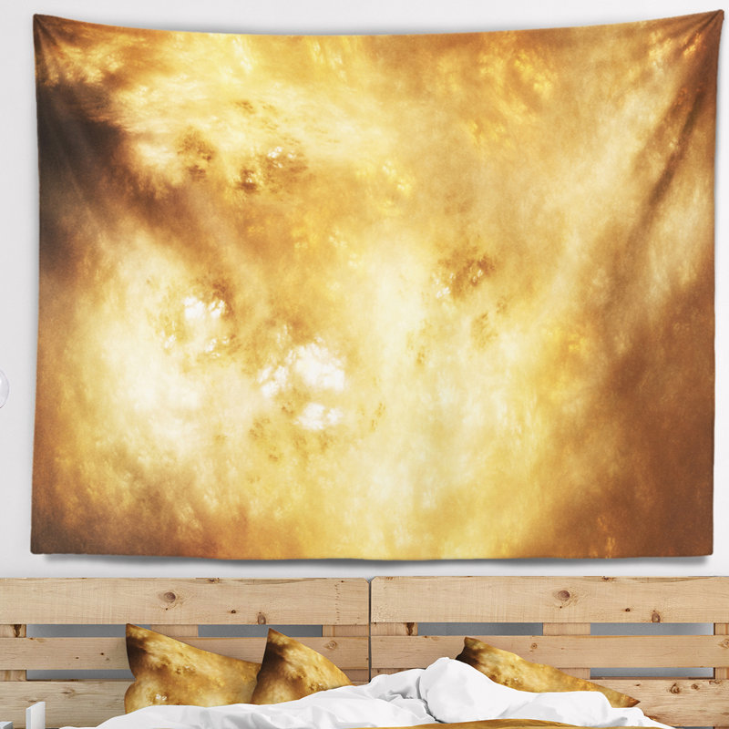 Tapisserie abstraite de ciel étoilé brun parfait, H 68 po x l 80 po