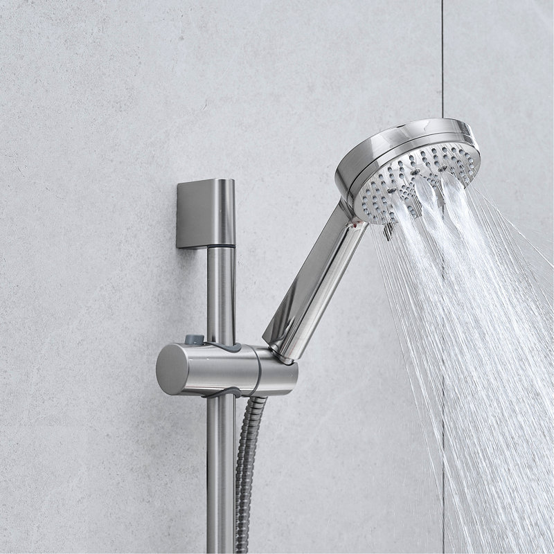 Bathroom Matte Black Shower - 10-Inch System With Slide Bar Faucets And 5-Spray Handheld Complete Wall Mounted Faucet