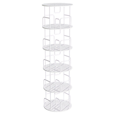 Étagère rotative rotative à 5 niveaux, bibliothèque pivotante, étagère haute rotative à 360 livres, étagère de rangement ronde à rotation verticale, organisateur d'étagère à livres pour chambre à coucher, salon