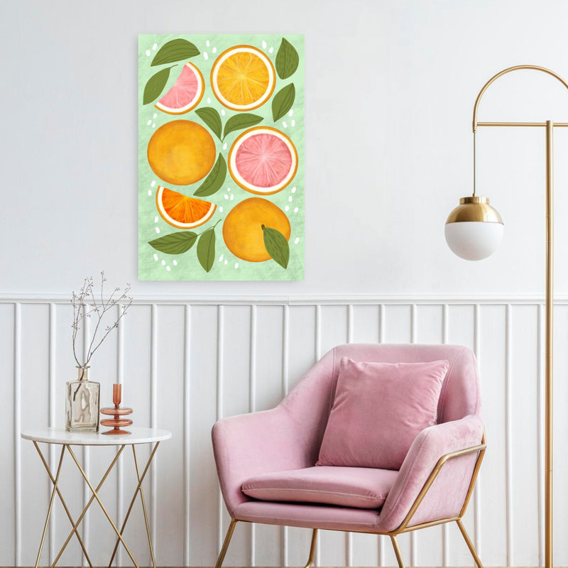 Art mural d'été frais et zestes, H 24 po x l 16 po