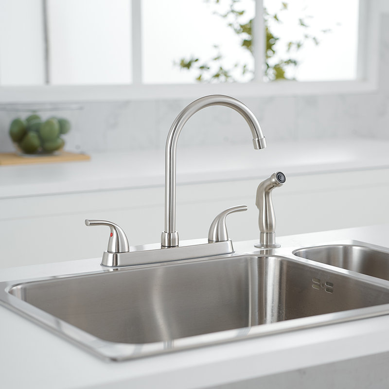 VIBRANTBATH Kitchen Faucet with Side Spray, Brushed Nickel