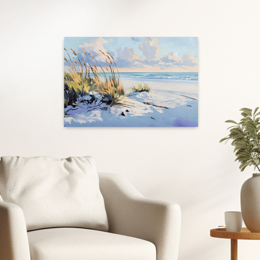 Grassy Sand Dunes Beach Contemporary Peaceful Serene Coastal Wall Art Print