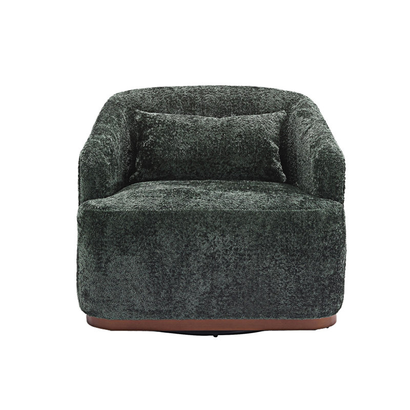 360 Degree Swivel Barrel Club Chair, Emerald Chenille