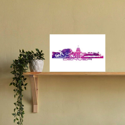 «Vibrant Denver Skyline Vibrant Abstract Contemporary Architecture City», art mural